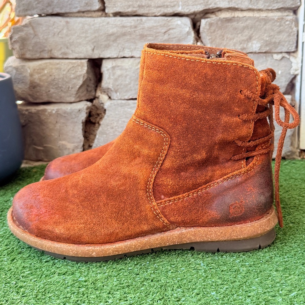 Born Taran Distressed Suede Leather Women’s Ankle Boots